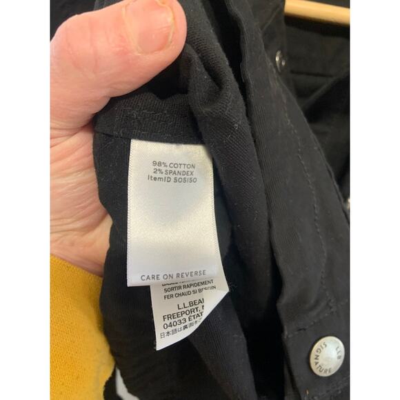 L.L.Bean Signature black denim coat jacket utility coat sz S - Picture 5 of 8